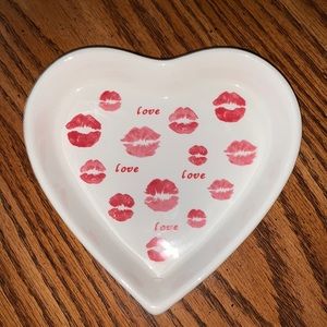 Heart shaped ceramic dish